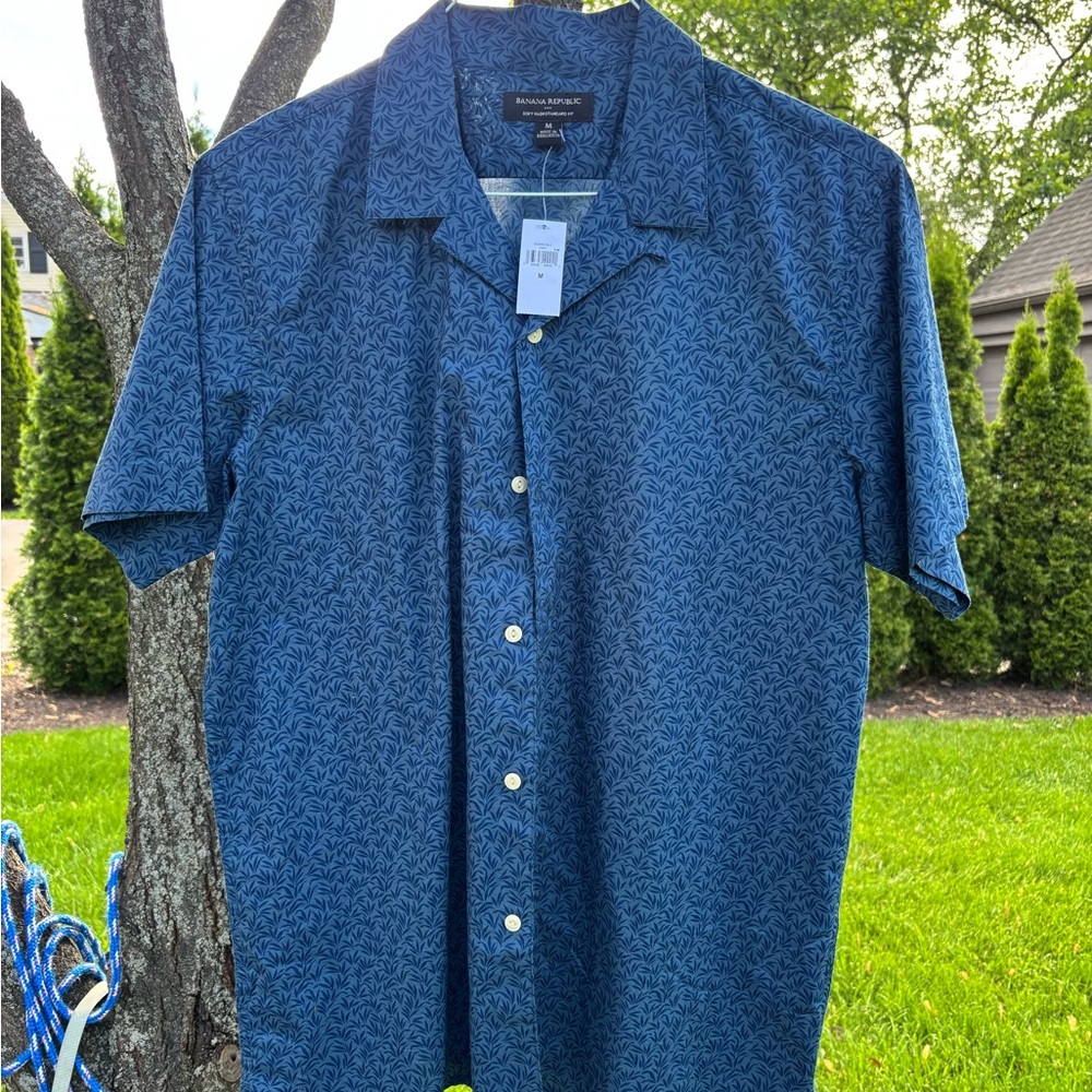 Men's Blue Patterned Shirt